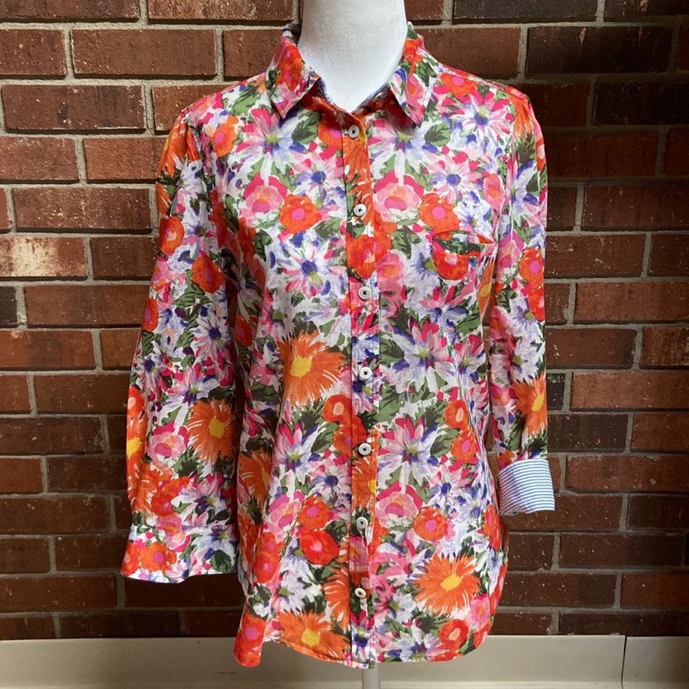 Anthropologie HD in Paris Vibrant Floral Blouse Size 6